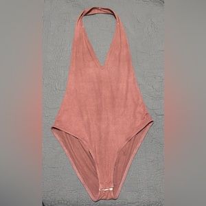 Pink Suede Bodysuit